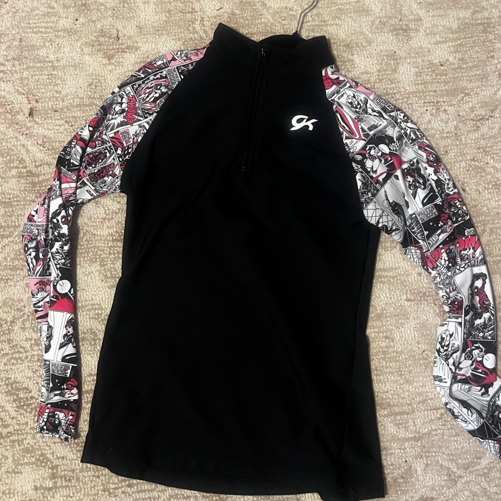 GK Elite: Long sleeve pink comic book athletic zip up